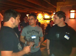 Stafford and Herp talk while a GM admires the majesty of House McDerpinstan.